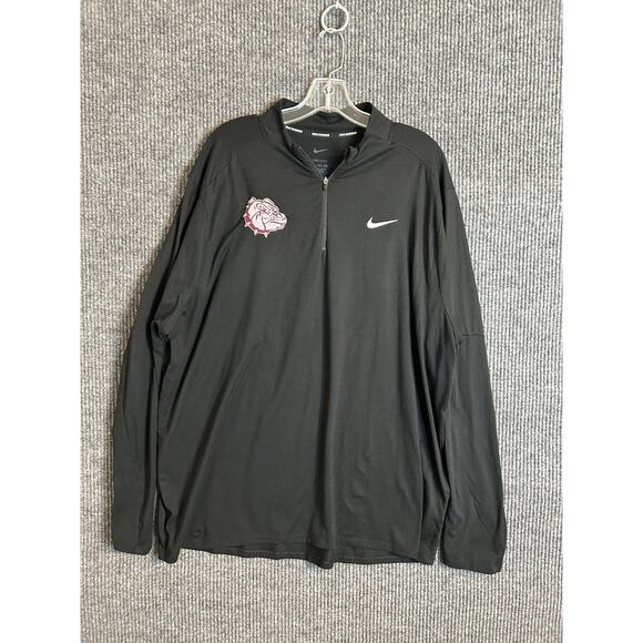 Nike Running Mens Gonzaga University Bulldogs 1/4 Zip Shirt Size XXL Black - Picture 1 of 8